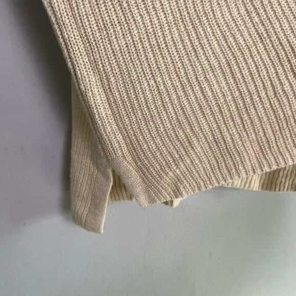 NWT Banana Republic Womens Cotton Linen Knit Ribbed Vest Sz M Cream Boho Casual - Picture 2 of 12